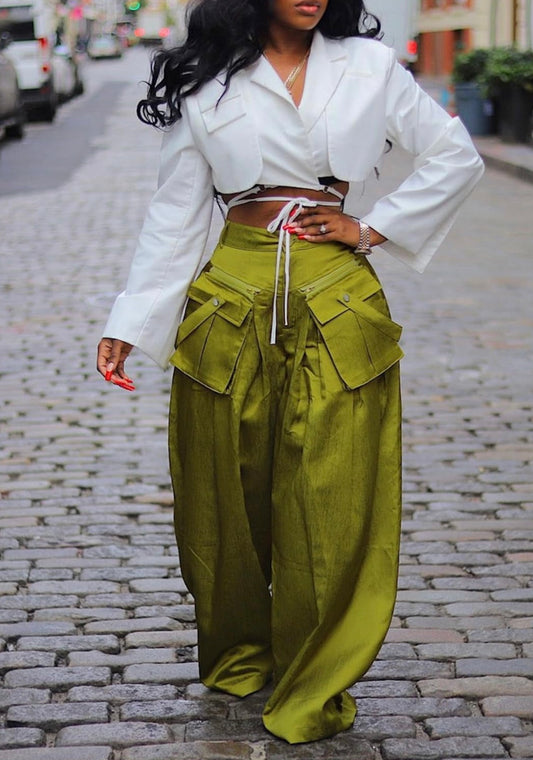 Wide Leg Cargo Pants